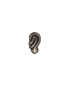 MK EMBOSSED LEAF SHAPED 925 SILVER NOSE PIN