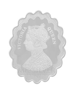 MK VICTORIA QUEEN 999 SILVER SCALLOPED OVAL SHAPE COIN