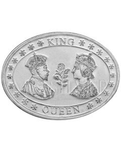 MK QUEEN VICTORIA AND KING GEORGE OVAL 999 SILVER COIN