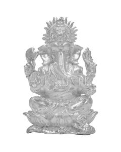 MK 925 SILVER KAMAL GANESH SOLID IDOL